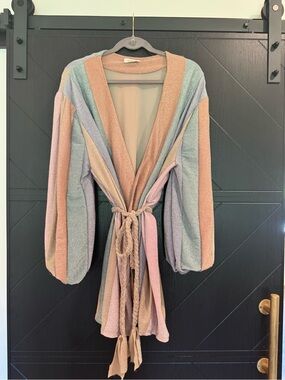 Aura Shimmery Wrap Dress With Rope Tie. NWOT. Never Worn. Size Small.